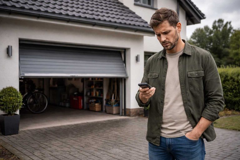 Sektionaltor schließt nicht komplett – Hausbesitzer in Waiblingen prüft Fernbedienung