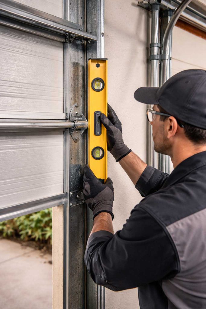 Überprüfung der Laufschienen bei einem ruckelnden Sektionaltor