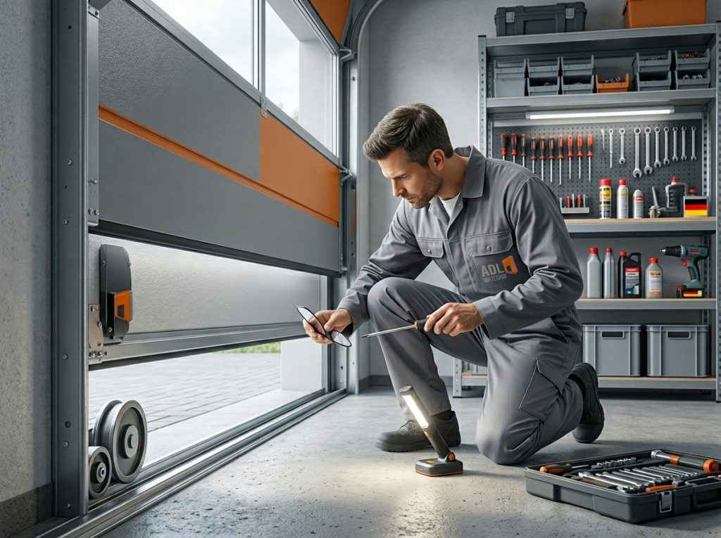 Mechaniker prueft Garagentor innen 202606111658 ADL Tortechnik