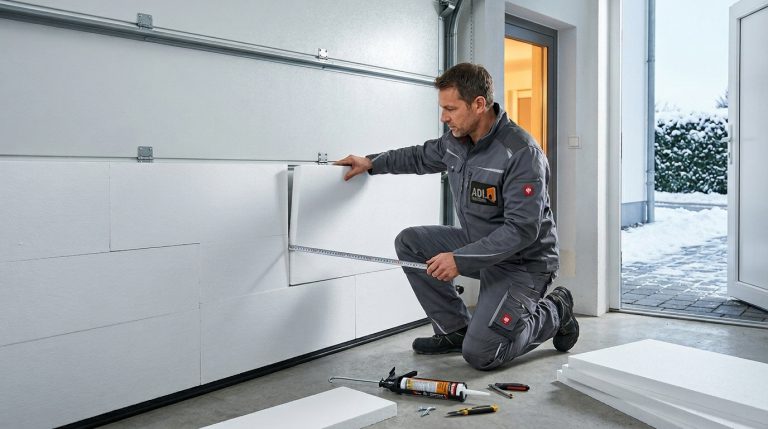 Monteur beklebt Garagentor mit D… 202606111901 ADL Tortechnik